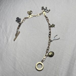 Charm anklet with Mixed Metal Charms